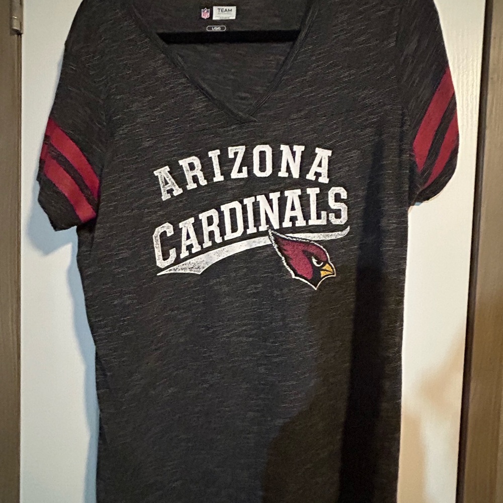 NFL Arizona Cardinals Women's Short Sleeve Tee - Black and Red